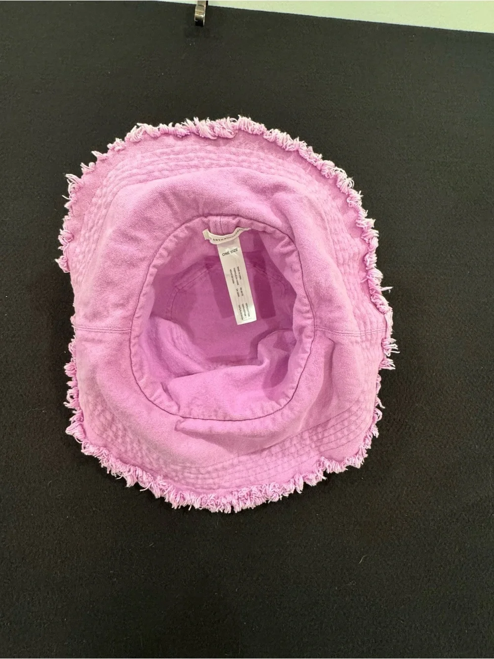 Anthropologie Lilac Frayed-Edge Bucket Hat